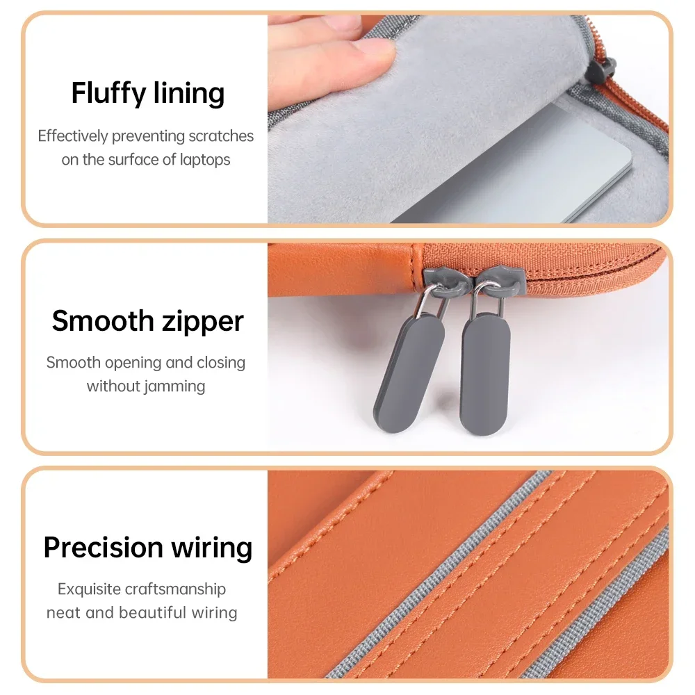 Pu Leather Handbag Laptop Sleeve Bag Case For Macbook Air Pro 16 14 13 M3 M2 M1 Notebook Cover For HP Lenovo Dell ASUS 15 Inch