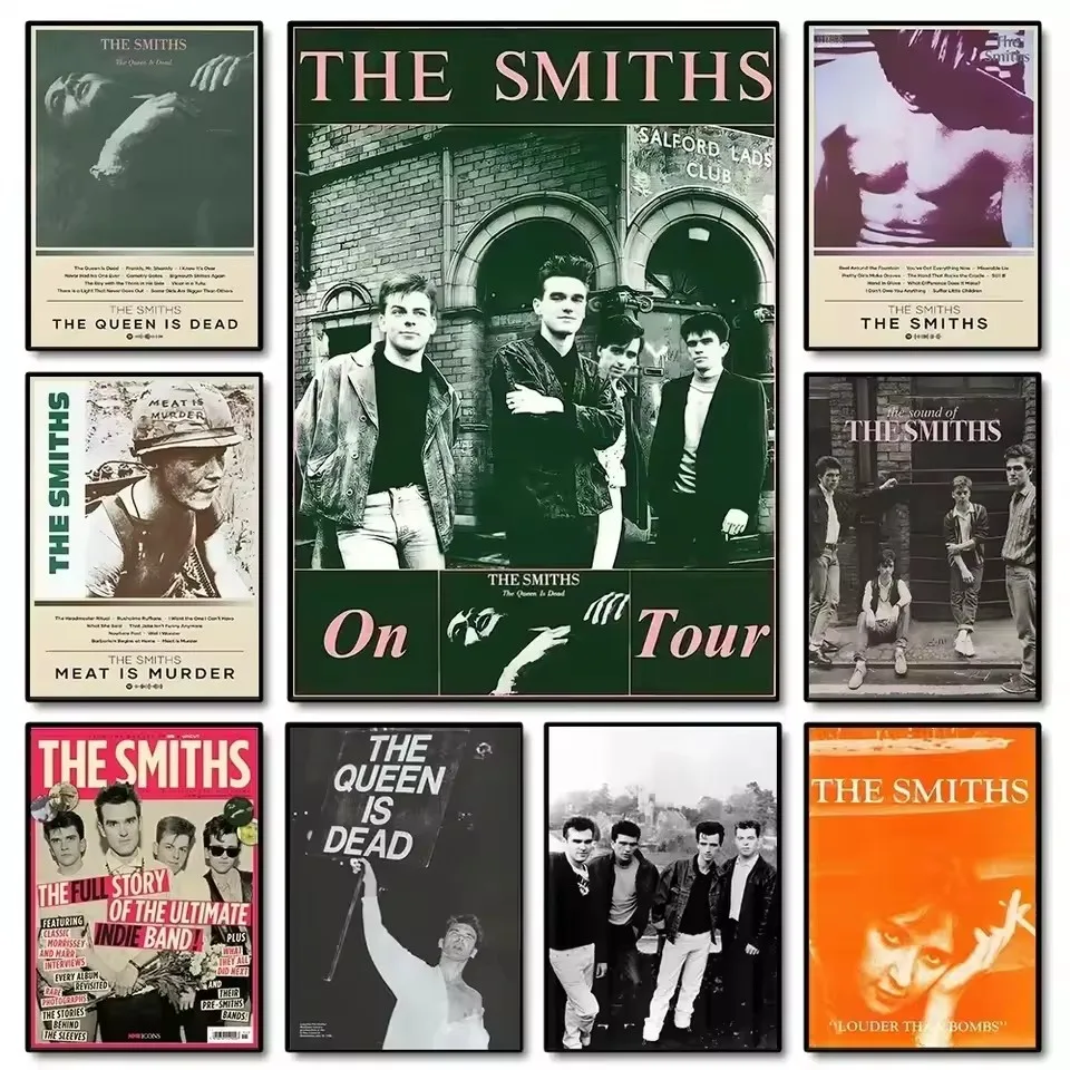 Banda de Rock británica The Smiths The Queen Is Dead, álbum de música clásica, póster de lista de seguimiento, pintura en lienzo, imagen artística de pared, decoración del hogar