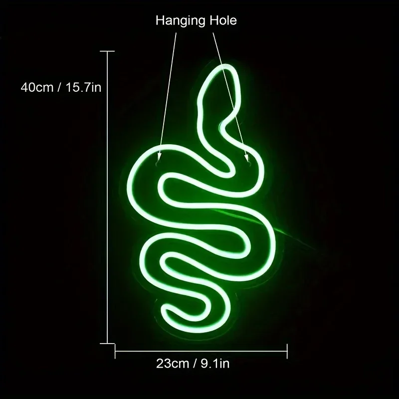 Snake Neon Sign for Wall Décor,LED Neon Signs Bedroom Beer Bar Neon Light Sign Hotel Party Club Office Art Lights