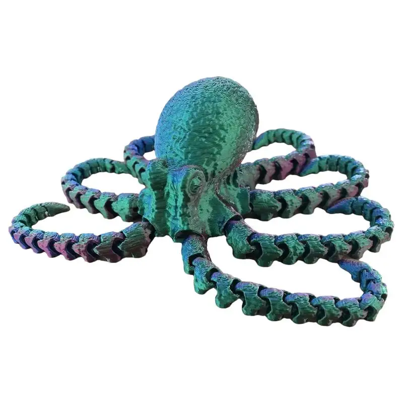 

Flexi Octopus 3D Printed Posable Octopus Ornament Articulated Figurine Sensory Articulated Fidget Figure For Living Room Study