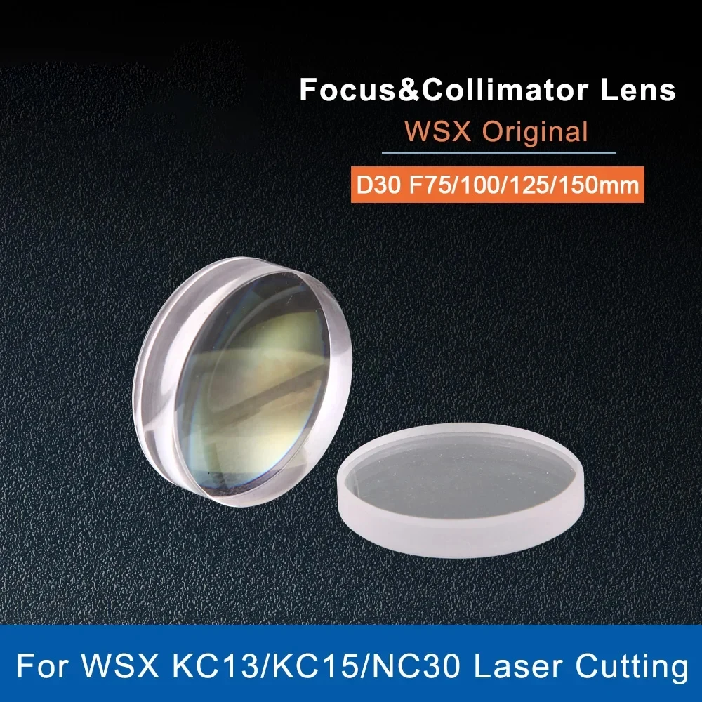 LSKCSH  WSX Original Fiber Laser Focus Collimating Lens D30 F75 100 125 150mm for WSX Laser Head KC13 KC15 NC30