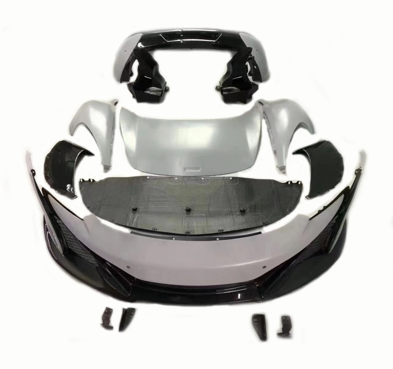 Modified Body Kit for MP4-12C Upgrade to 650S Facelift Half Carbon Mixed Front Bumper Fenders Rear  Side Vents Bonnet Hood