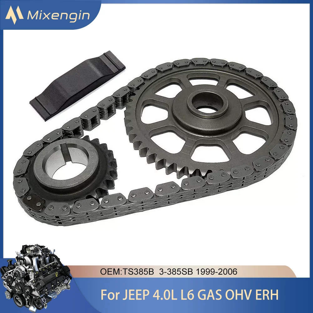 Engine Parts Timing Chain Kit For Jeep Grand Cherokee Wrangler Cherokee 4.0 L T L6 GAS OHV ERH 1999-2006 TS385B 73148 53010557AA