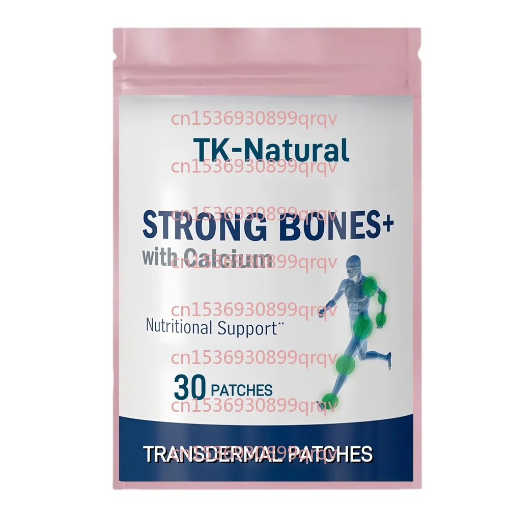 カルシウム、ビタミンD、マグネシウム配合の骨と関節の経皮パッチ30枚入り。骨の健康、強さ、成長をサポートします。