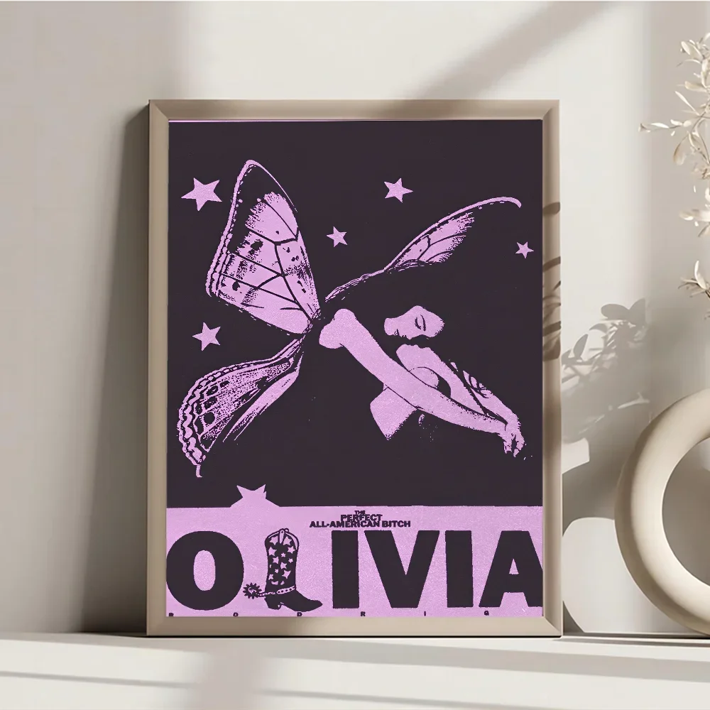 ملصقات لاصقة لفيلم مغني البوب-O-Olivia-R-Rrodrigo ، ملصق ورق كرافت كلاسيكي ، غرفة تصنعها بنفسك ، بار ، مقهى ، فن جمالي ، لوحة جدارية ، 1 * *