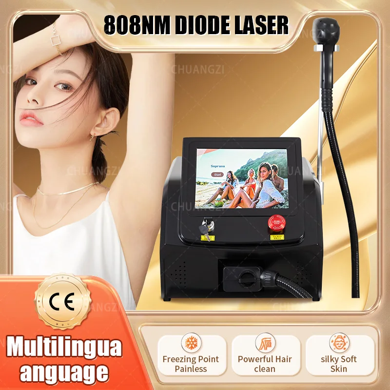 

2025 Newest 808nm Diode Laser ICE Platinum Diode Laser Hair Removal Machine 755 808 1064nm hair remove laser remove hair