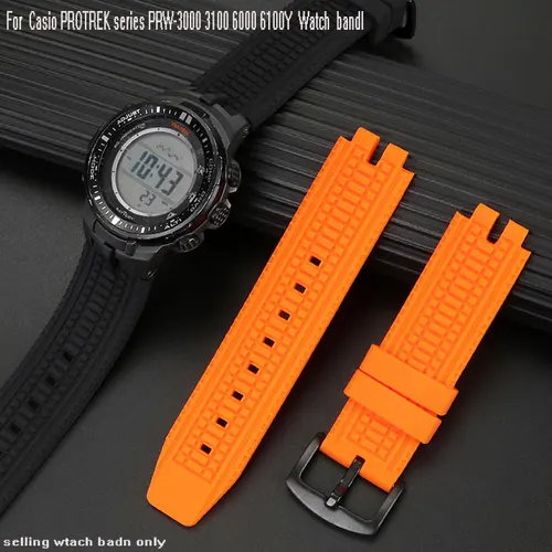 For Casio Mountaineering PROTREK PRW-3000 PRW-3100 PRW-6000 PRW-6100Y PRG-300 330 Silicone watchband men's strap Bracelet