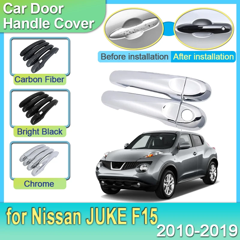 Chrome Door Handle for Nissan JUKE F15 Infiniti ESQ 2010~2019 2014 2015 2016 2017 2018 Catch Outside Replacement Car Accessories