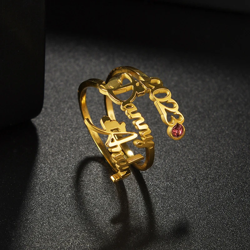Letdiffery, anillos personaliz - Birthstone Ring Set reseña y precio