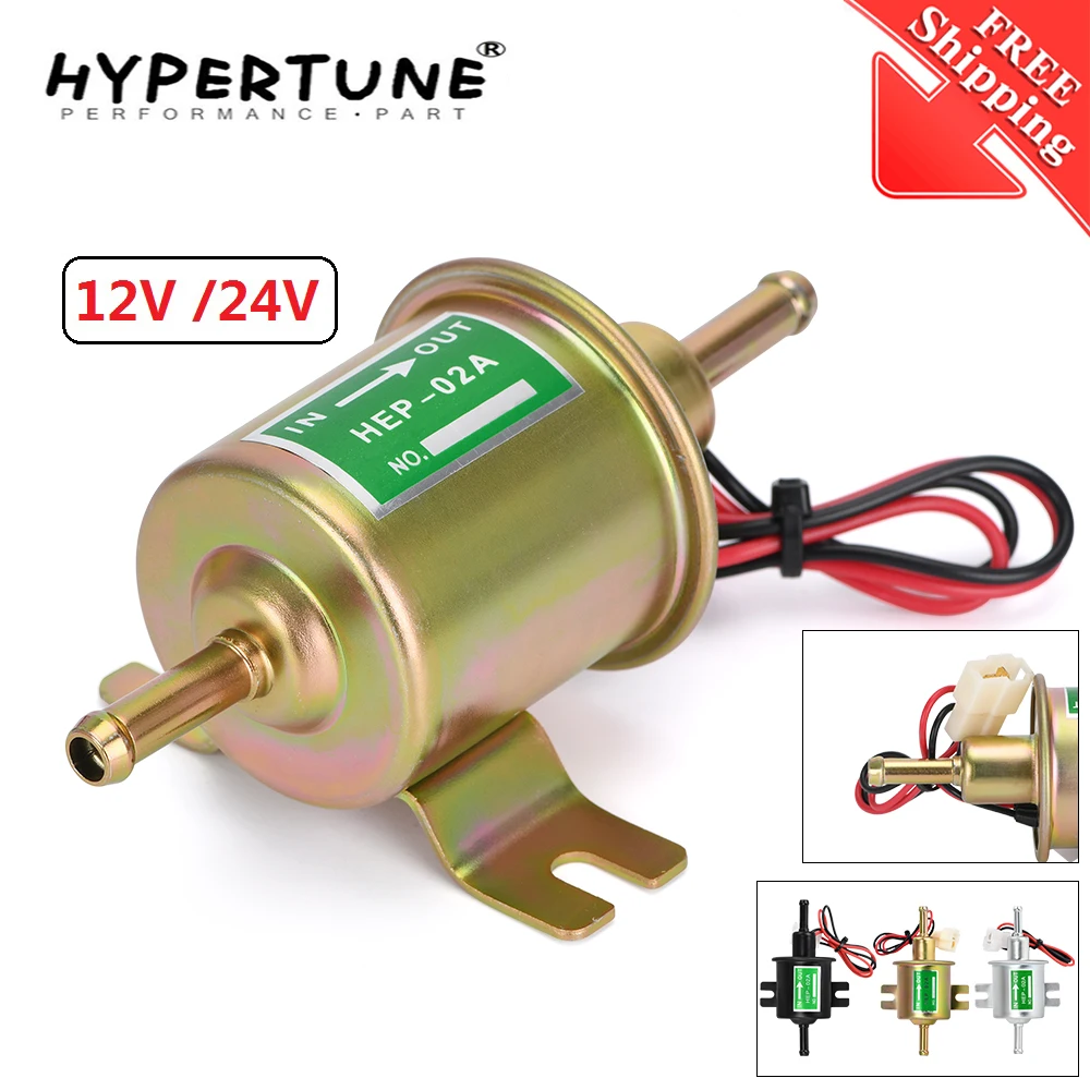 Universal Diesel Petrol Gasoline 12V 24 V Electric Fuel Pump HEP-02A Low Pressure For Most Car Carburetor Motorcycle ATV HEP02A