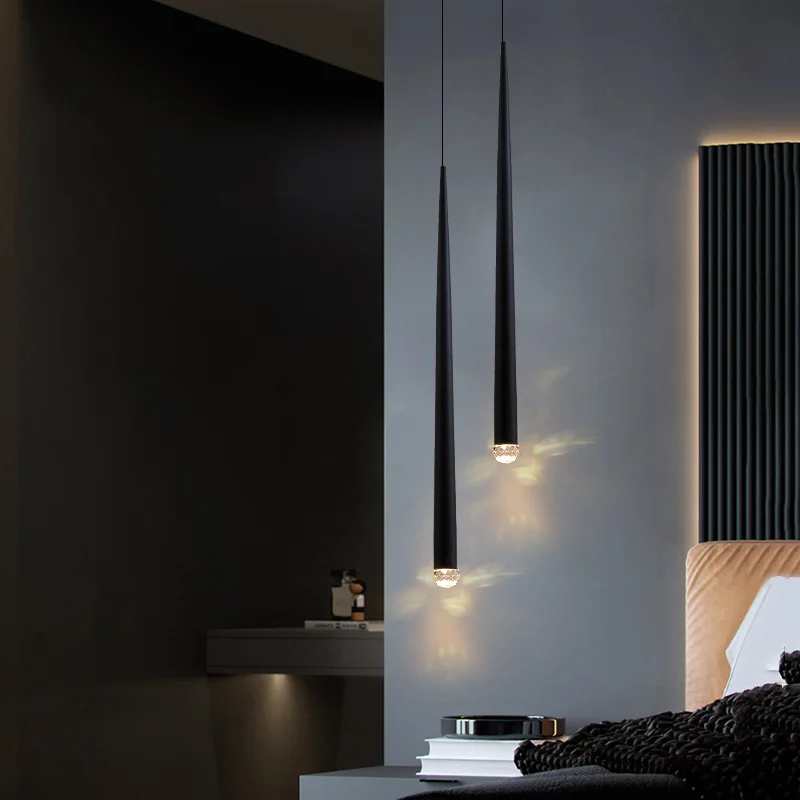 

Bedroom Bedside Chandelier Light Luxury Post-modern Minimalist Nordic Net Red Bar Restaurant Lighting Long-line Small Chandelier