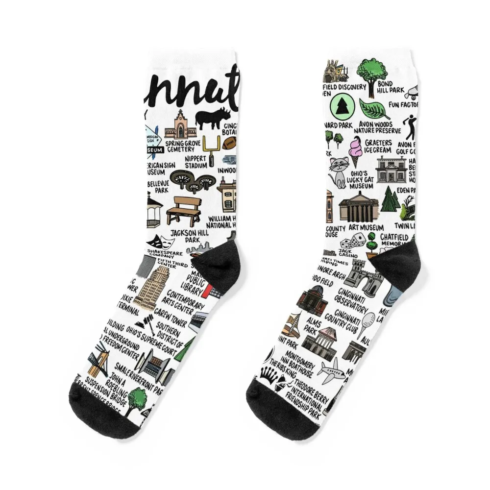 

Cincinnati Ohio Map Socks shoes custom halloween gift Socks Men Women's