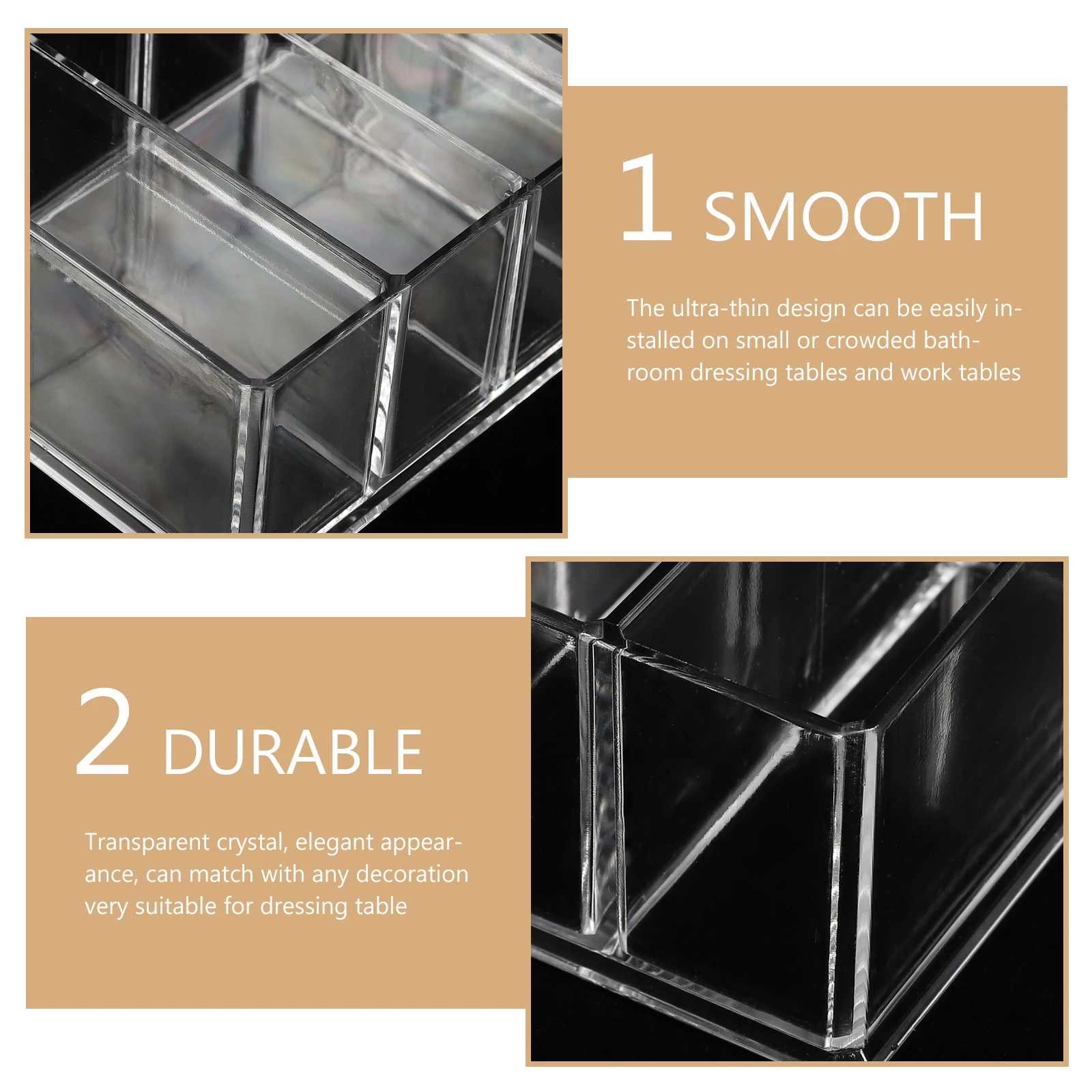 

Storage Box Eyeshadow ganizer Thin Design Bathroom Vanity Table Makeup Pallet Holder Blusher Transparent