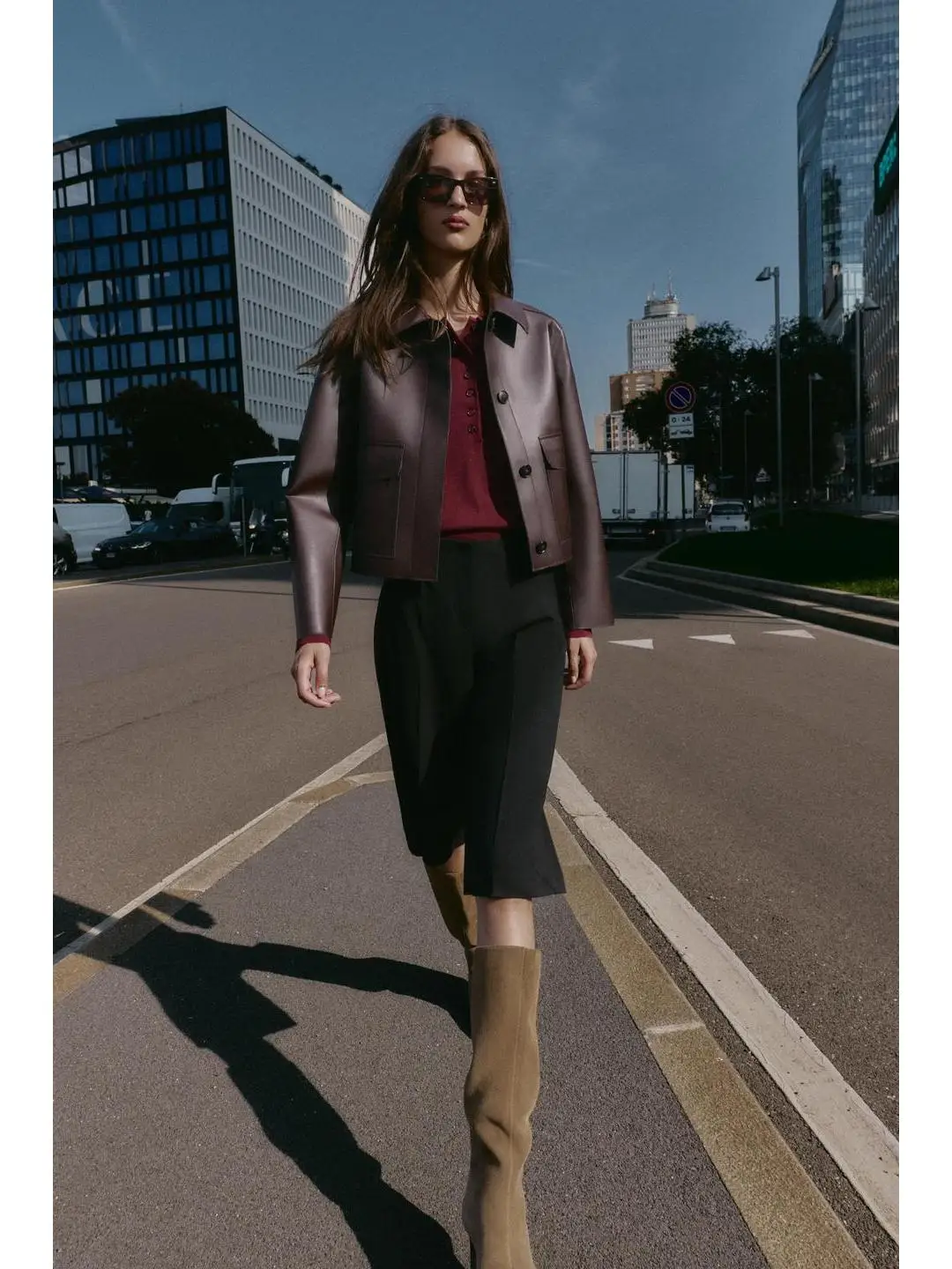 Bermuda casual lunghi a vita alta con design singolo ket Collezione autunnale Comodi pantaloni a gamba dritta da donna