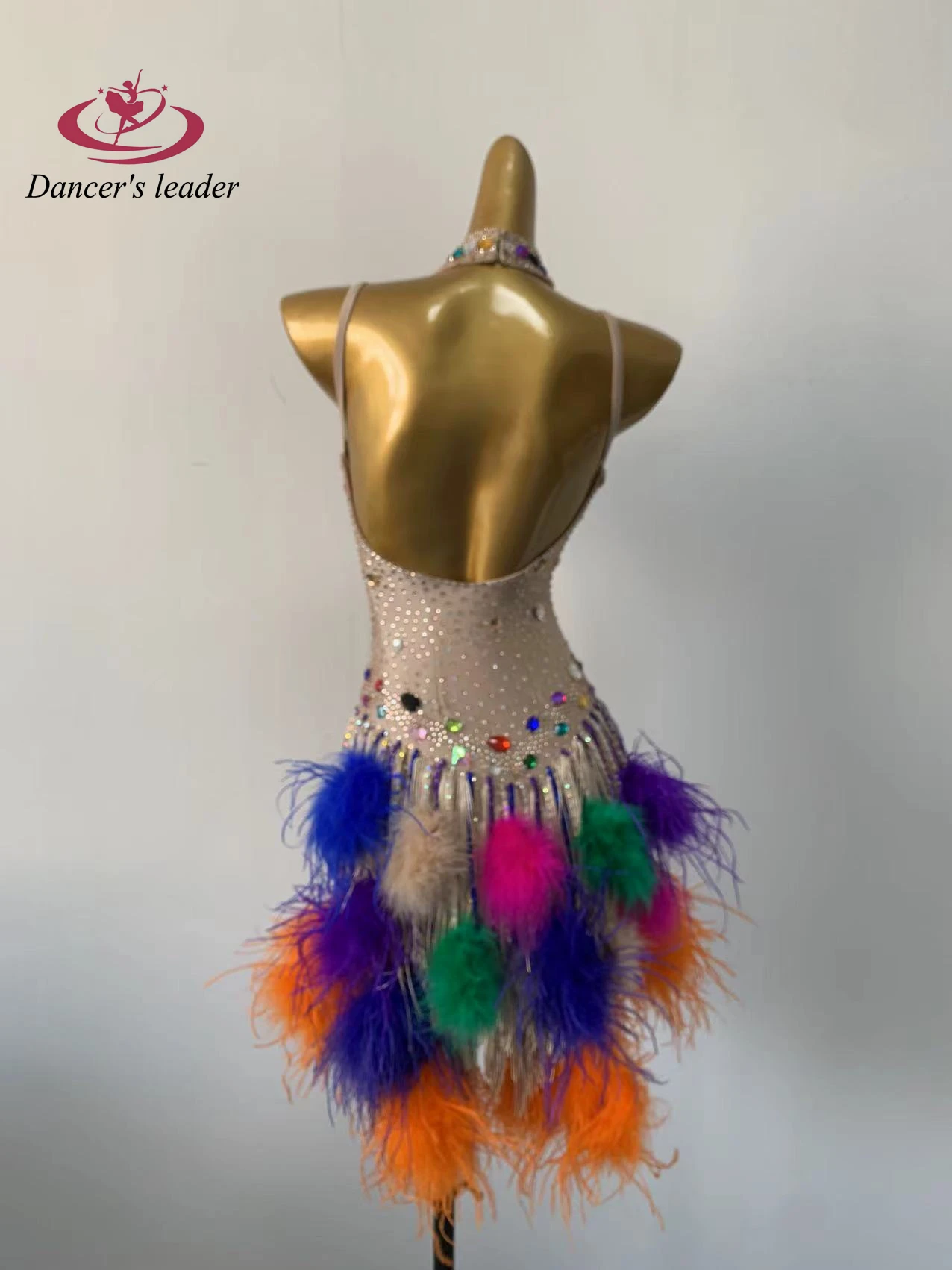 Robe de spectacle de danse latine pour femmes, vêtements de scène internationale, haut de gamme, personnalisé, coloré, diamant Samba