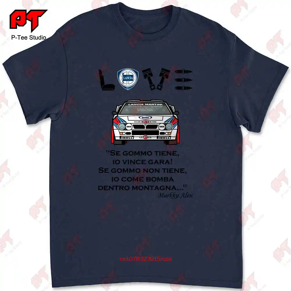 Uomo Stampa Personalizzata Love Lancia Auto Rally T-shirt CC54