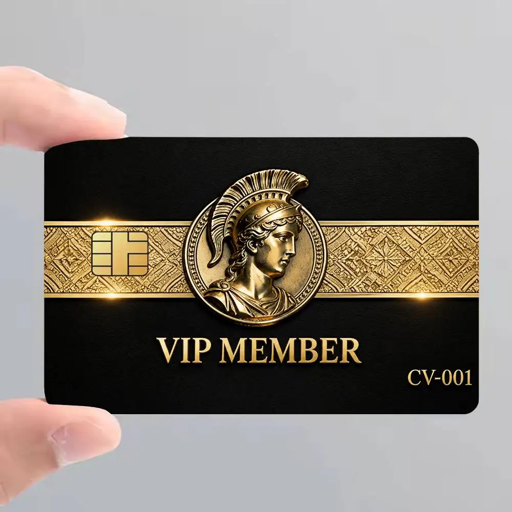 Black VIP Member Film Skin Cover Credit Card Stickers 4PCS Debit Front Decoration Bank Bus Pass Waterproof