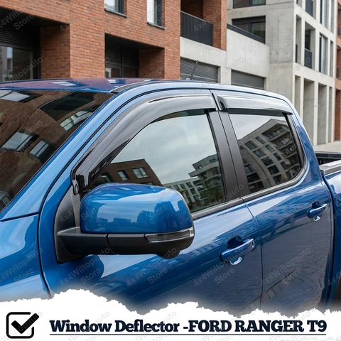 Оконный козырек для Ford Ranger NEXT GEN T9 2023+ Wildtrak Sport XLT XLS XL дымчатый черный дефлектор от солнца и дождя автомобильные аксессуары