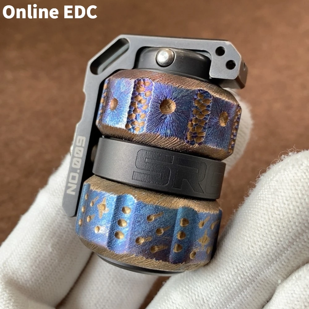 중고 EDC 장난감 스텔라 스카 EDC 티타늄 스타리 스카이 카빙 라쳇 피젯 스피너 복합 장난감 불안 완화 기구
