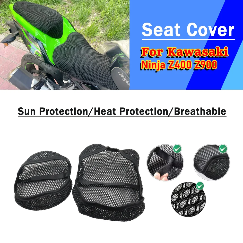 

For Kawasaki ninja 400 Z400 Z900 Z 900 Mesh Motorcycle Seat Cover 3D Elastic Breathable Heat Resistant Anti-Slip Protector Cover