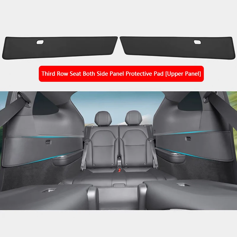 Für Tesla Model YL 6-Sitzer Rücksitz Beidseitige Anti-Kick-Matte Leder Dritte Sitzreihe Anti-Kratz-Schutzmatte Auto-Zubehör – Detail 3