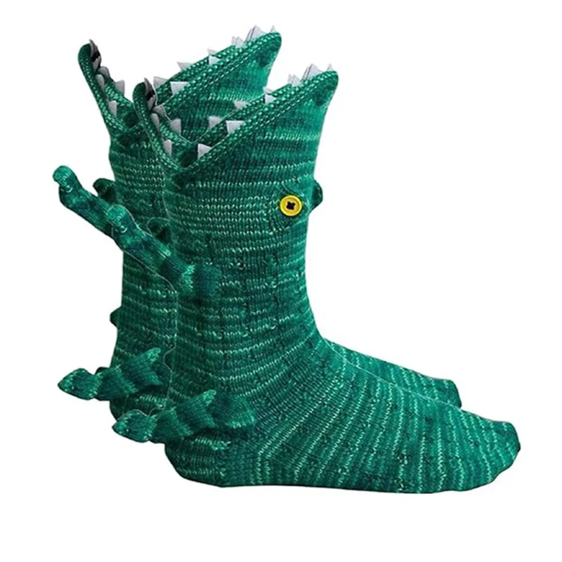 جوارب مبتكرة منقوشة على شكل حيوانات منتصف الساق، جوارب محبوكة برسوم كرتونية، جوارب لطيفة ودافئة للنساء، مريحة ومسامية وناعمة #6