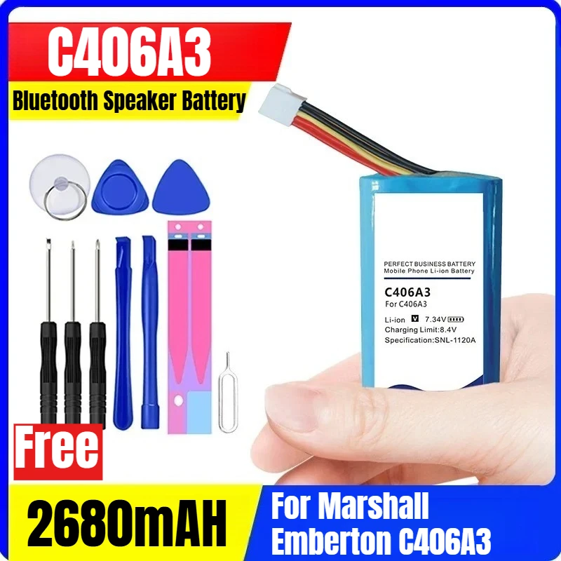 

C406A3 2680mAH Bluetooth Speaker Battery for Marshall Emberton C406A3
