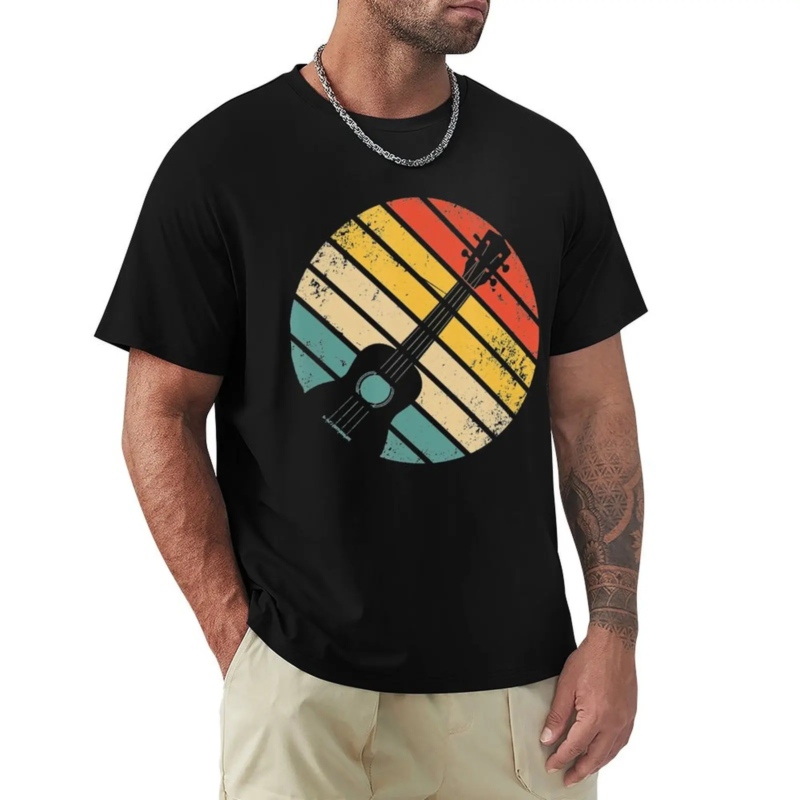 

Retro Ukulele Uke Guitar Vintage Ukulele T-Shirt sports fans graphics Clothing sweat workout shirts for men