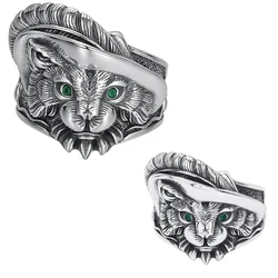 SALONGFANG Fashion Cartoon Cute Animal Cat Ring Mood Color-changing Ring Opening Adjustment Magic Multicolor Jewelry