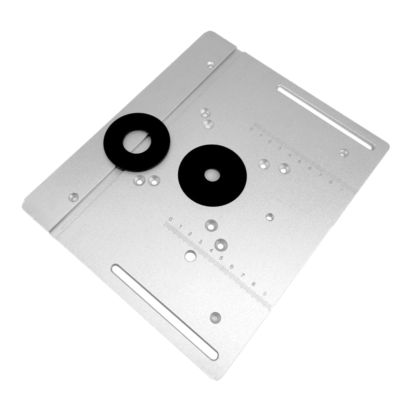 Plaque d'insertion de Table de routeur 2 en 1 en alliage d'aluminium, fraiseuse d'établi pour le travail du bois, planche rabattable argentée pour l'artisanat de précision
