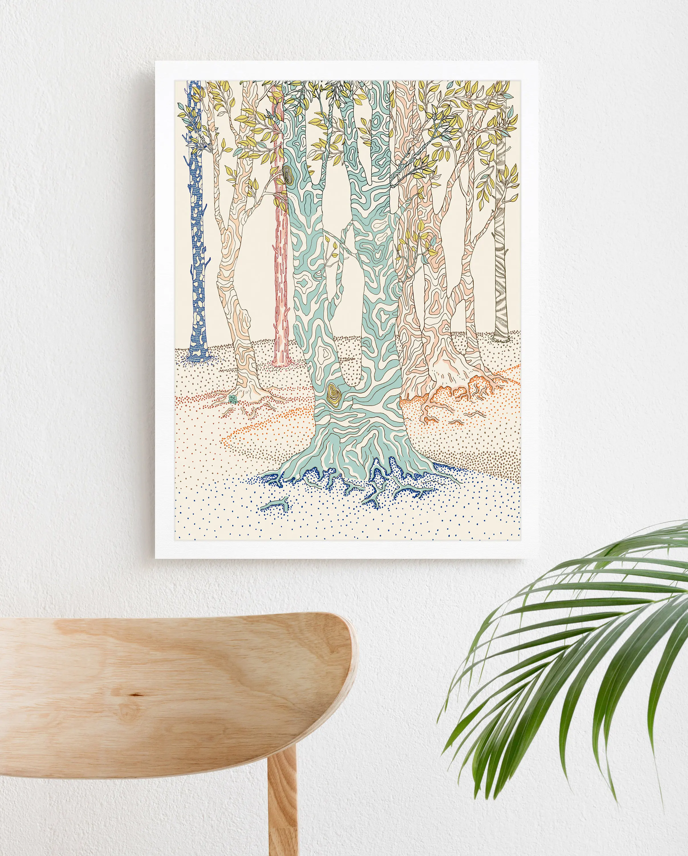 Nature Landscape Canvas Poster Forest Mountain Reflection Waterfall Wall Art Print Scenery Painting Living Room Bedroom Office