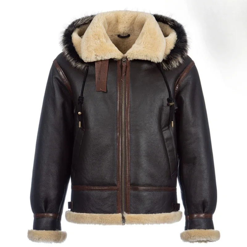 

High Quality Youth Trend Wool Jacket Men's Fur One Middle-aged and Elderly Short Thickened Winter Wool Coat for Cold Protection
