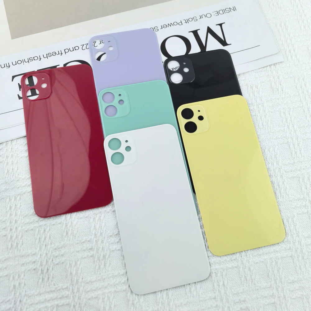 Back Cover For iPhone 11 Replacement Rear Glass Housing Cover Battery Door Back Panel With Camera Hole Multi‑Colors Repair Parts
