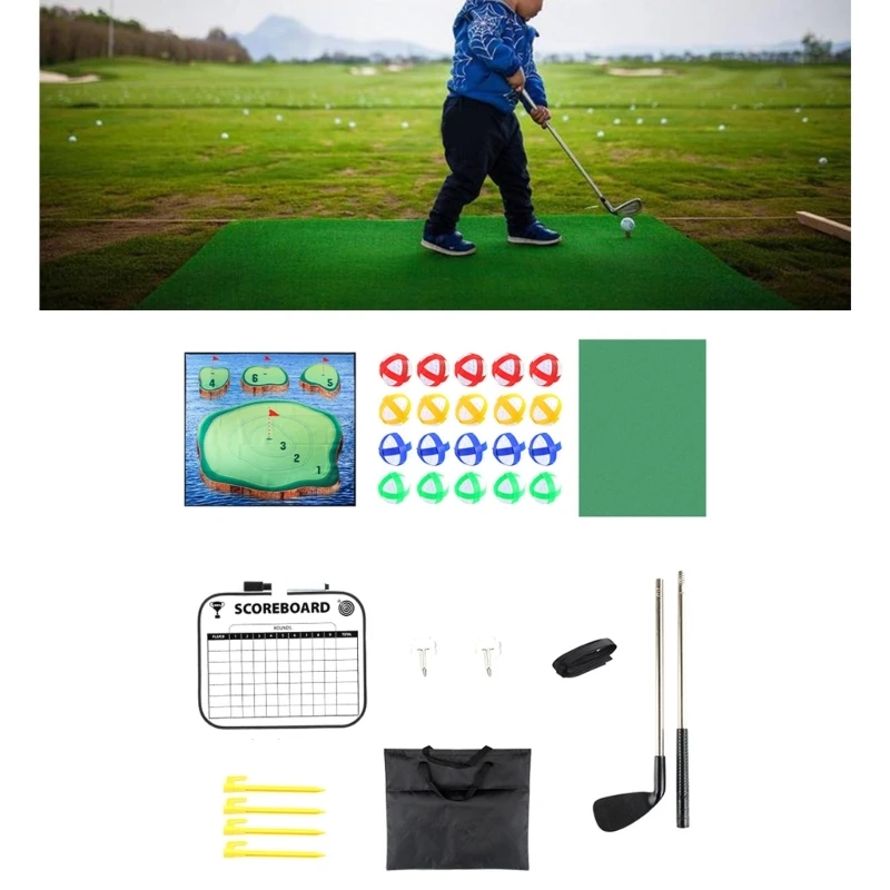 Golf Chipping Game Mat Set, Dart Practice Golf Hitting Training Mat for Adult Indoor Outdoor, Backyard Play Equipment