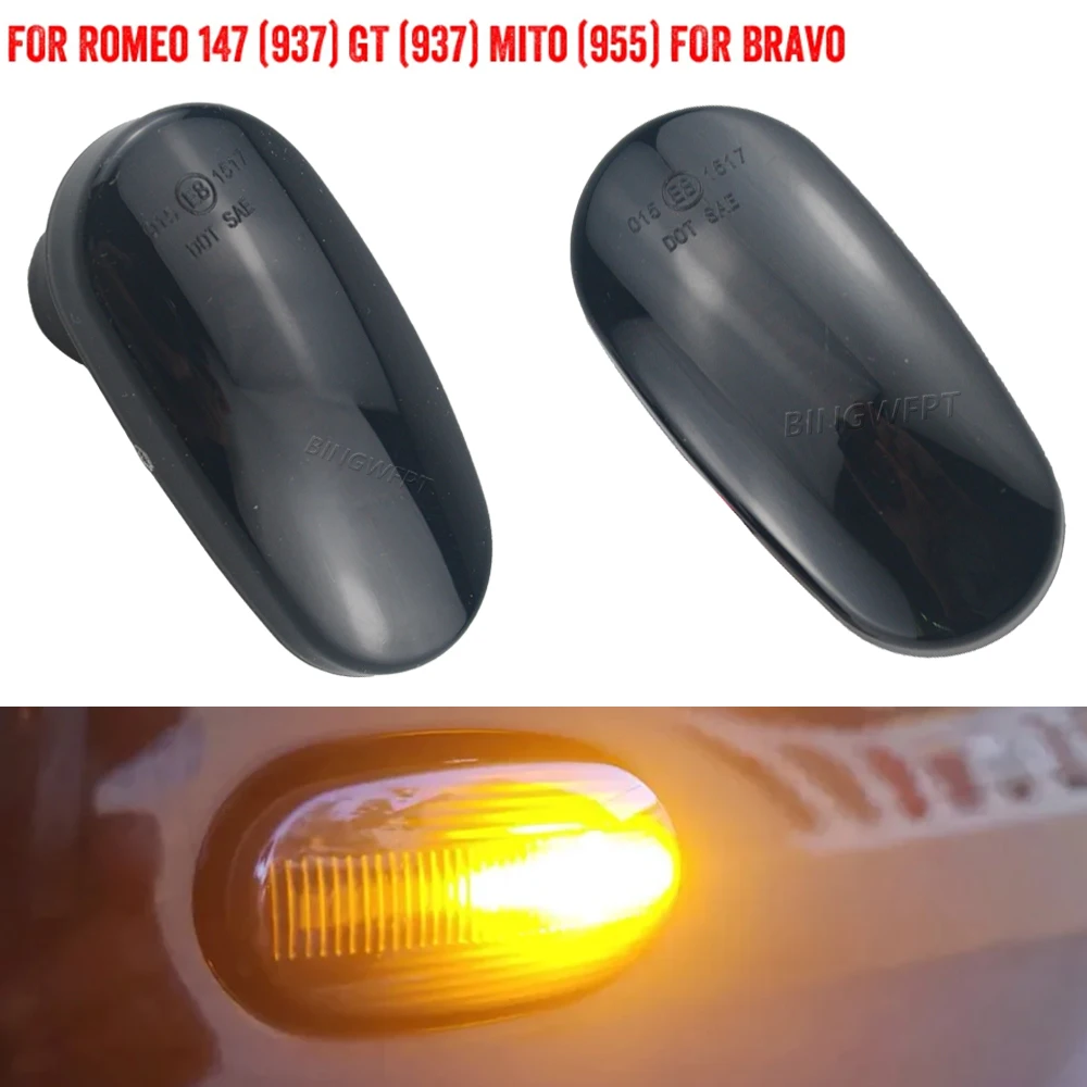 LED Sequential Lamp Dynamic Blinker Indicator Side Marker Turn Signal Light For FIAT Bravo II Hatchback (198) 2007-2014
