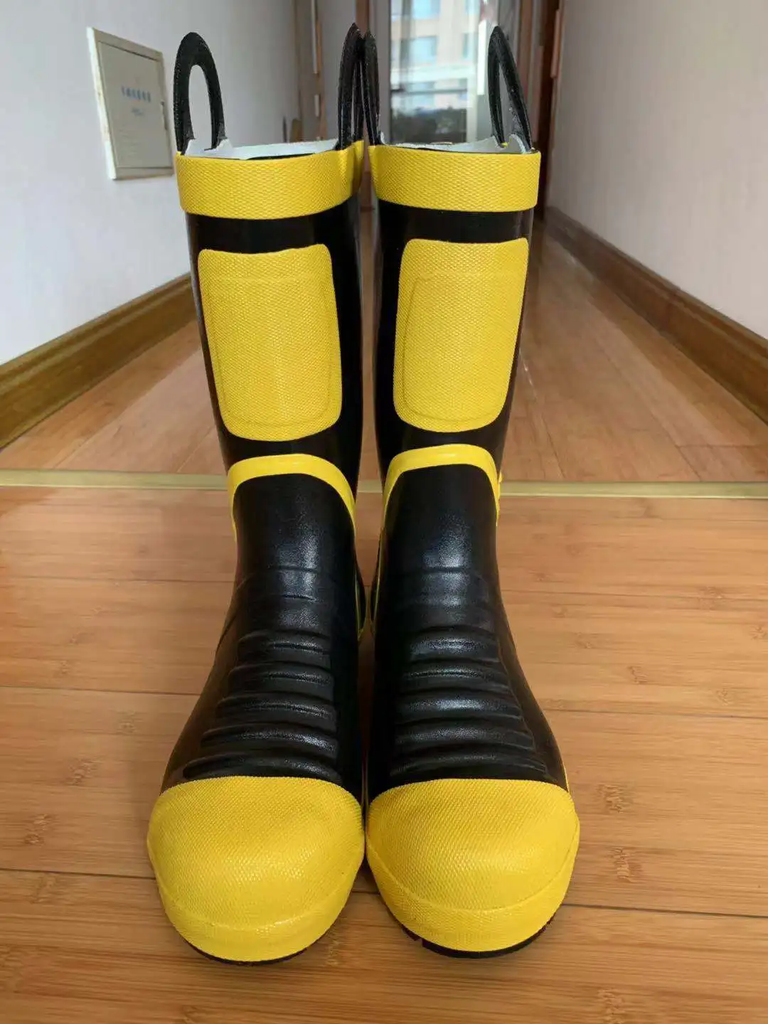 Botas de rescate de emergencia de cilindro alto, botas de combate de bombero, botas de protección contra incendios, botas de goma antideslizantes,