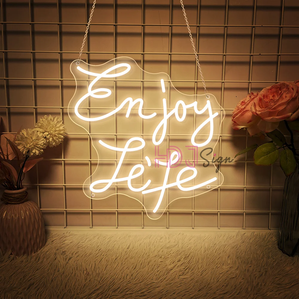 Enjoy Life Neon Led Sign Wall Hanging Room Party Decor LED Neon Lights Sign Party Wedding Bedroom Decoration Neon Lights