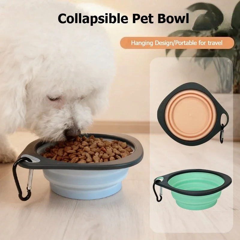 280ml Durable Silicone Collapsible Pet Bowl Portable Dog Cat Feeding Water Dish for Travel Walking Pet Supplies