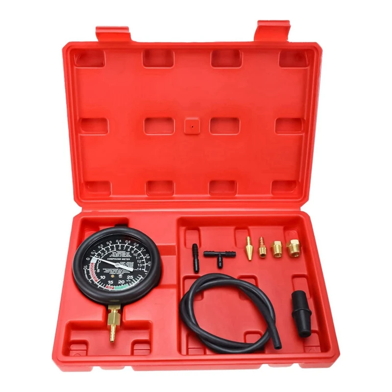 

Car Vacuum And Fuel Pump Tester Gauge Kit, Fuel Pump And Vacuum Tester Gauge, Leak Carburetor Pressure Diagnostics