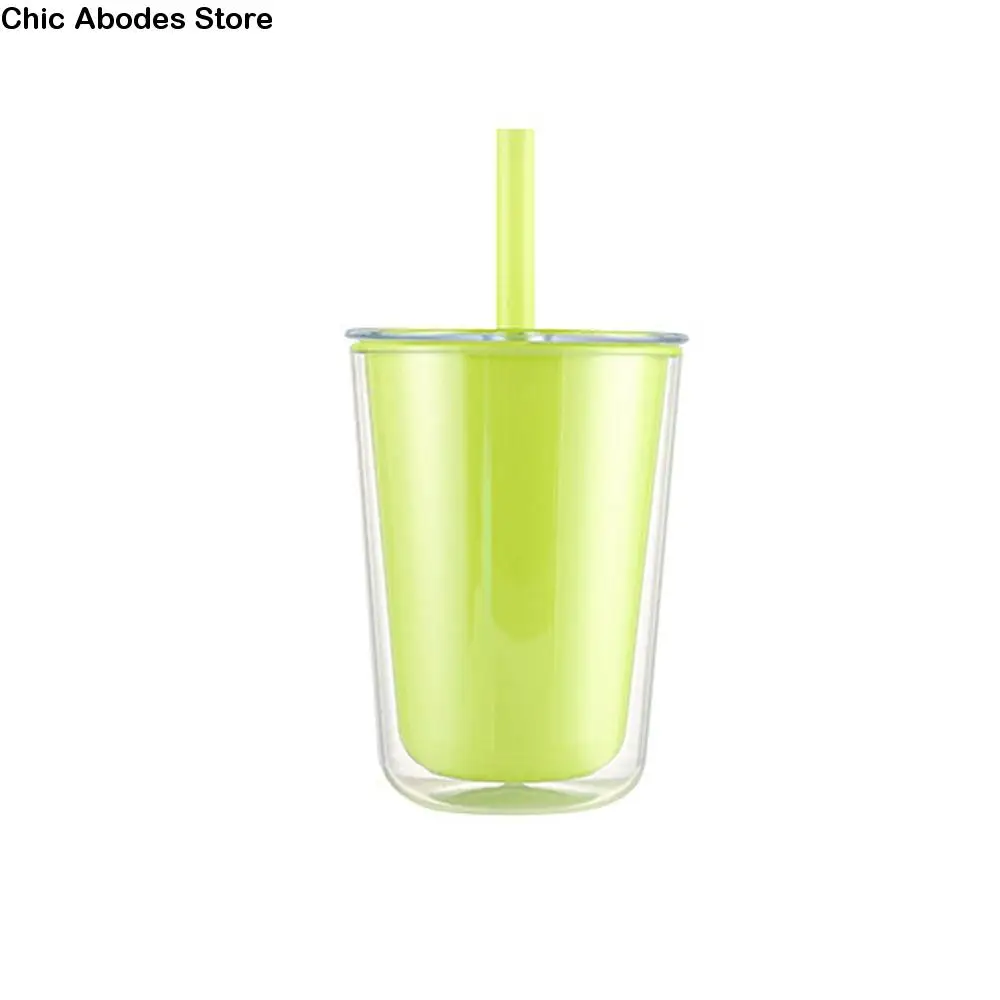 

Creative Large Capacity Double-layer Straw Cup Sealed Anti Fall Plastic Water Bottle Leakproof Drinking Bottle Children Adult