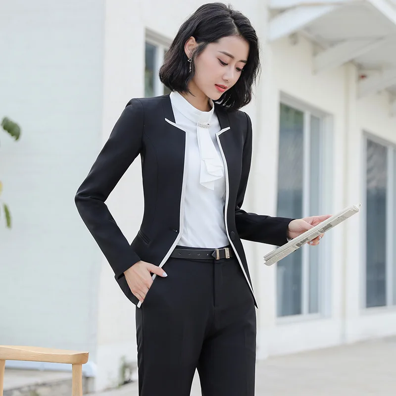 1809 Business Wear Women's Suit New Suit Interview Formal Wear Hotel Front Desk Long Sleeve Suit Work Clothes Spring and Autumn