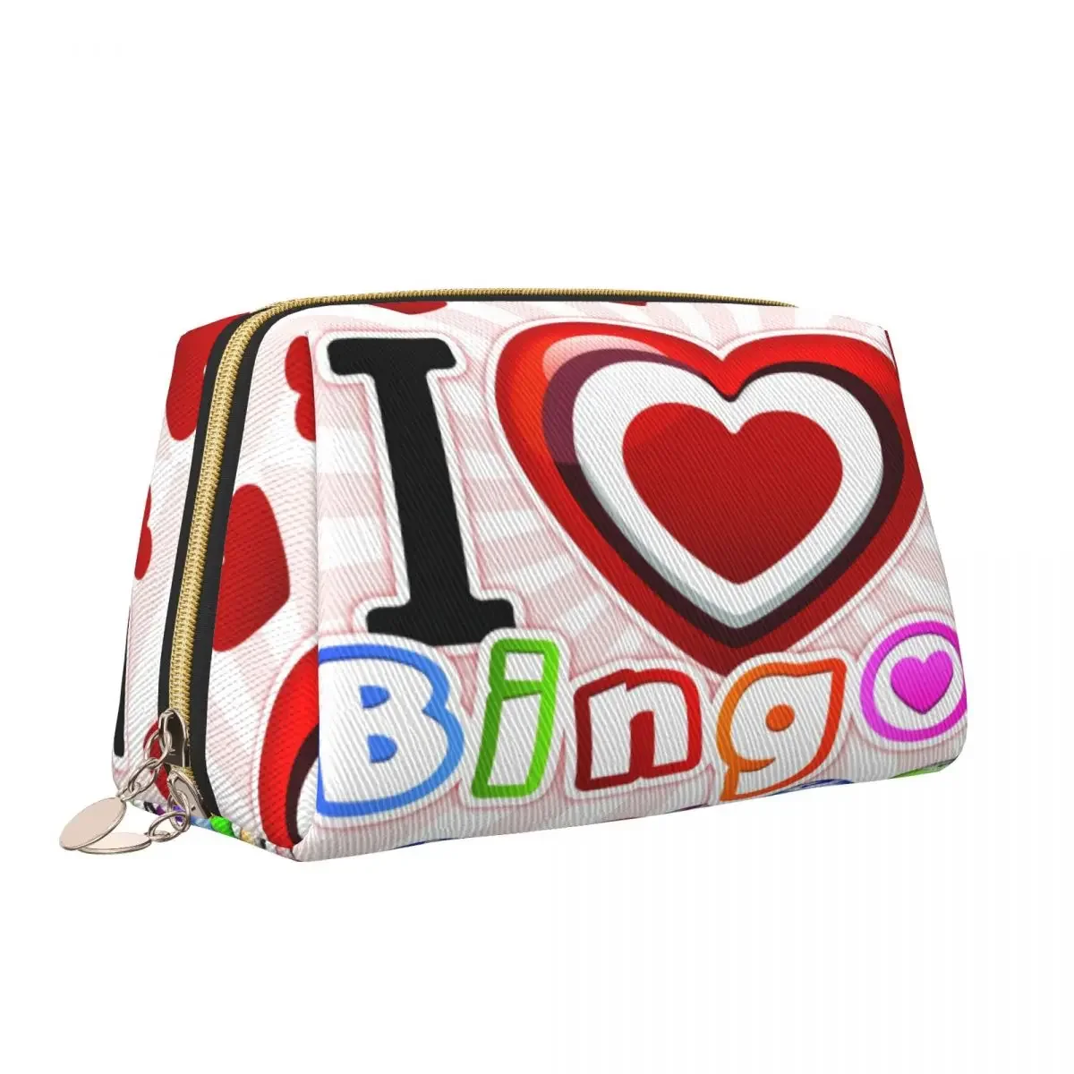 Custom I Love Bingo Toiletry Bag for Women Cosmetic Makeup Organizer Ladies Beauty Storage Dopp Kit Case