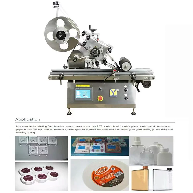

MT-160 Tabletop Flat Bag Pouch Label Applicator Square Plane Hand Sanitizer Bottle Labeling Sticker Machine