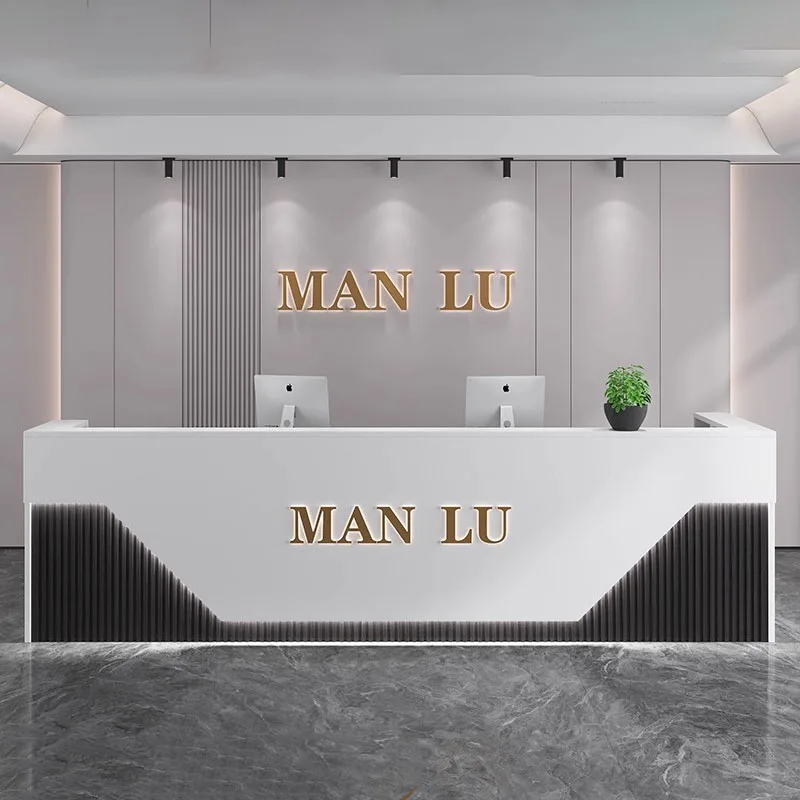 

Salon Beauty Reception Desks Luxury Office Cash Decoration Bar Counter Logo Modern Escritorio De Recepcion Office Furniture
