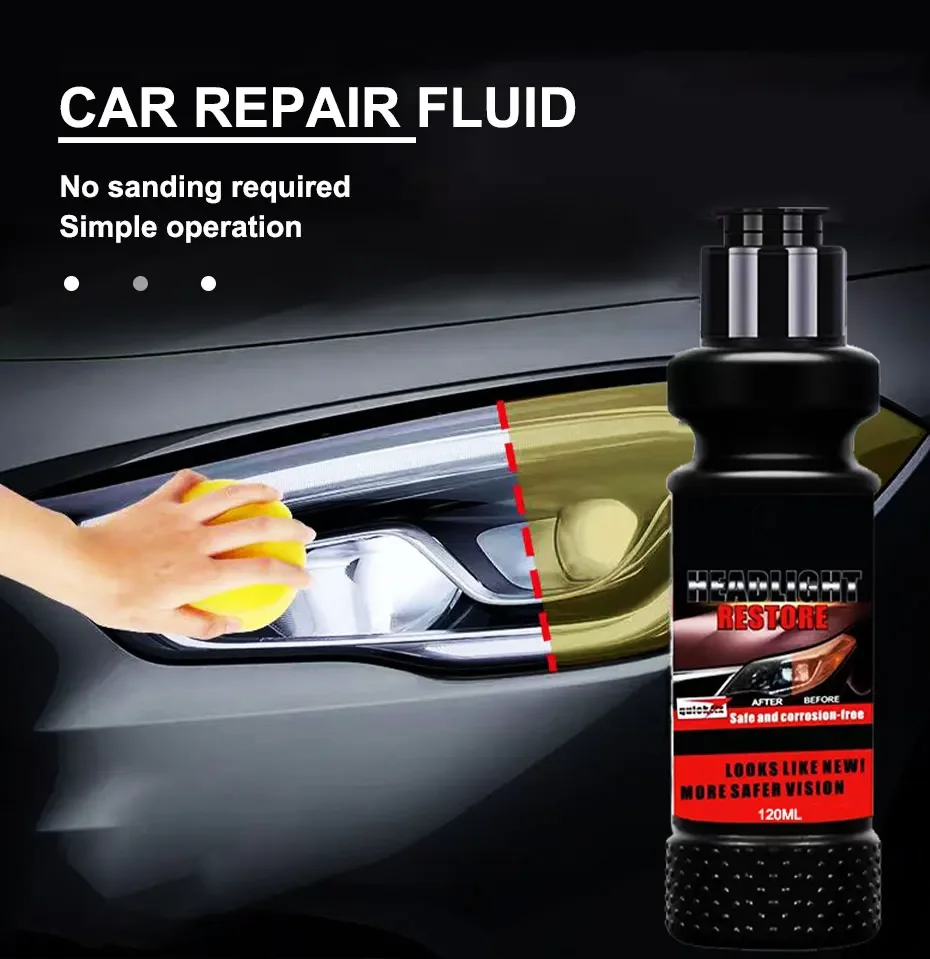 120ML Car Headlight Restoration Polishing Cream Headlamp Repair Fluid Car Light Polisher Cleaning Paste Refurbish Tools