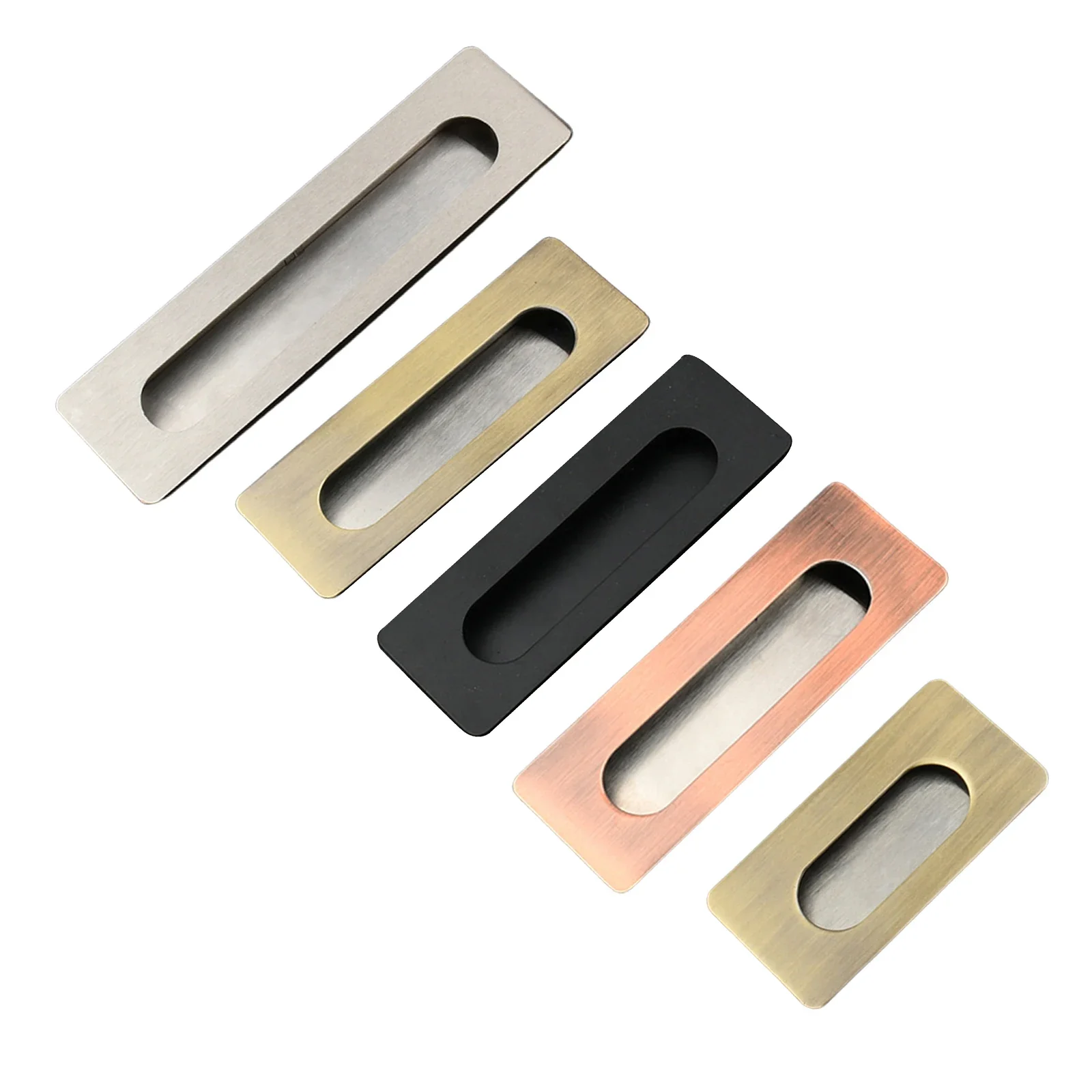 With Screws Cabinet Handle Zinc Alloy Slotted Recessed Handle Wardrobe Door Concealed Handle Convenient Practical