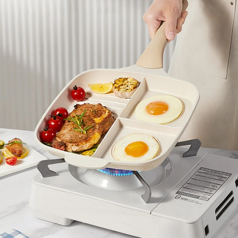 COOKER KING Ceramic Coating Frying Pan Non-stick Saucepan Three-in-One Breakfast Pan for Steak Egg Multi-functional Pancake Pans
