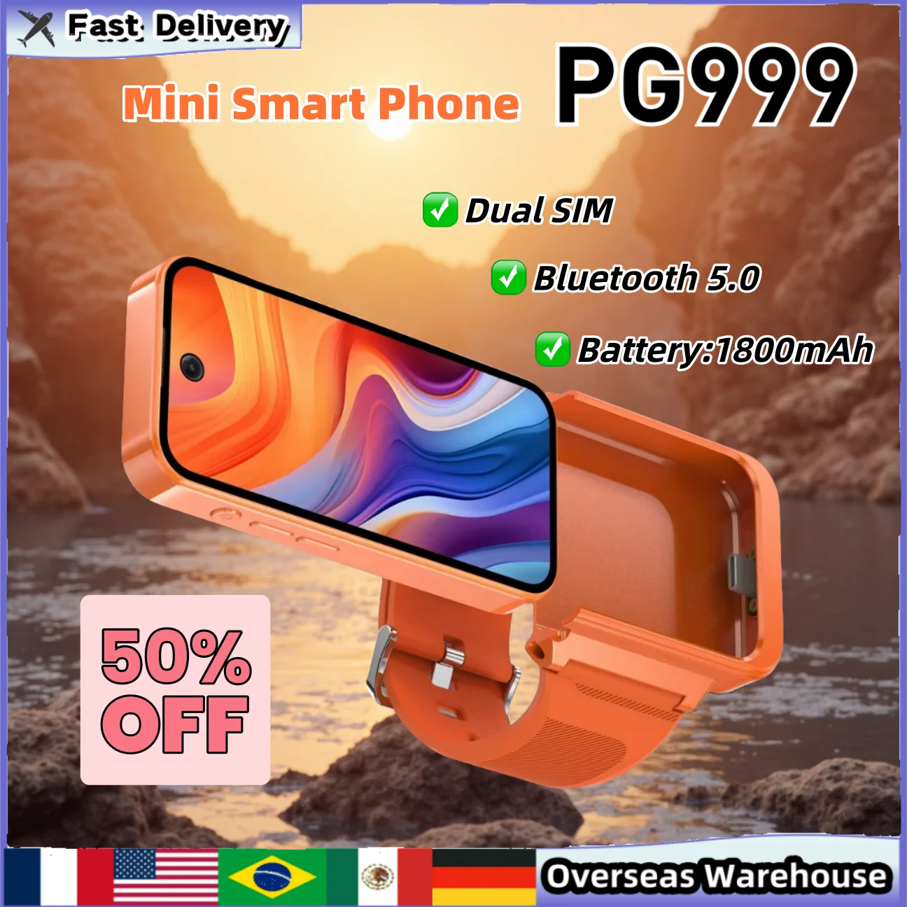 

Смарт-часы PG999 Mini Phone с сенсорным экраном, двумя SIM-картами, 4G Wi-Fi, GPS, двойным режимом ожидания, глобальной связью, восьмиядерным процессором, Android 12, HD-камерой
