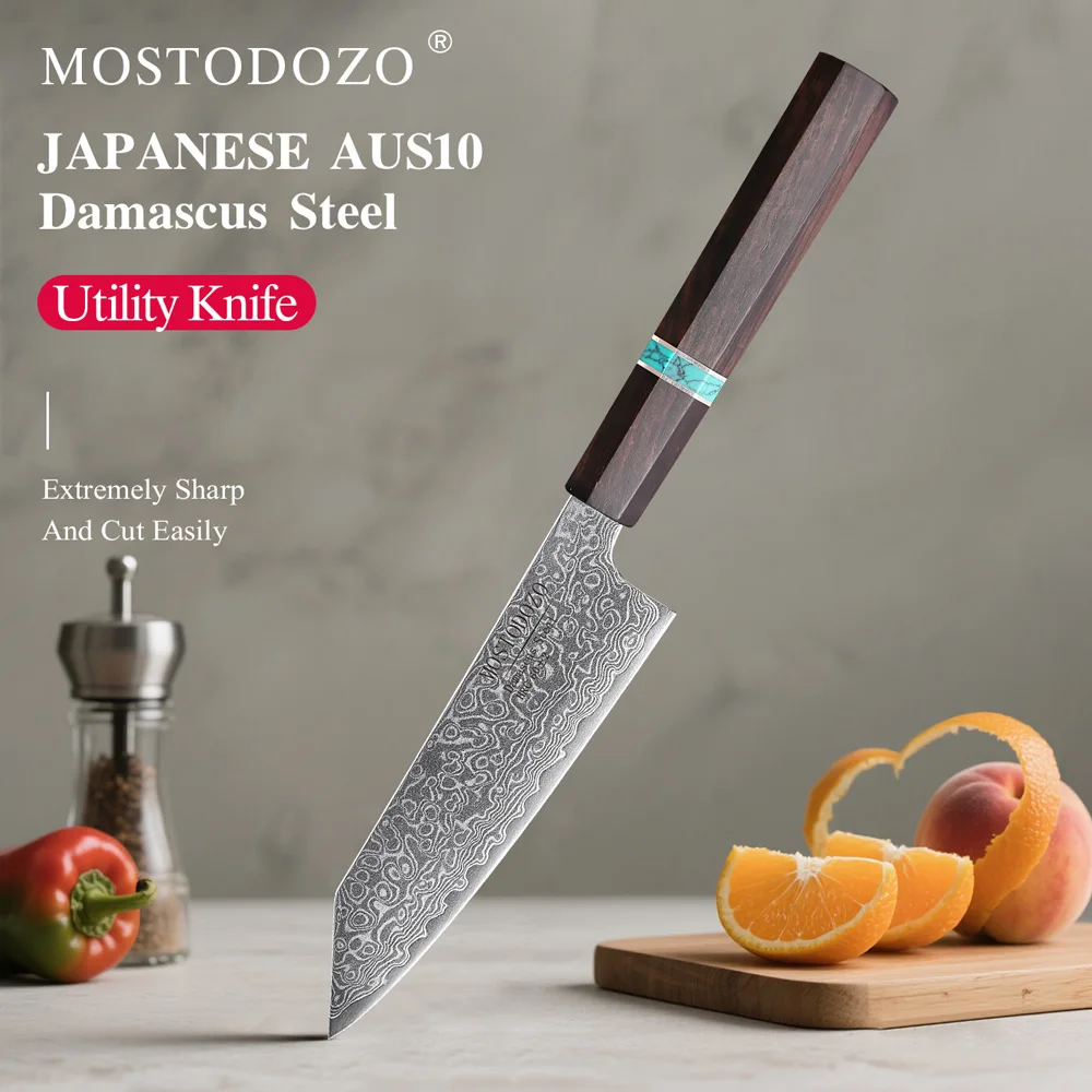 MOSTODOZO-cuchillo Bunka multiusos de 5 ", cuchillo de Chef de cocina de acero damasco de 67 capas, cuchillo de fruta para pelar, cuchillo de cocina súper afilado