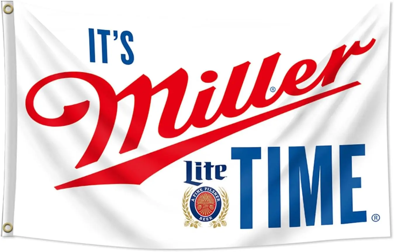 Miller Lite Beer Party Banner Sign Flag Decoration for Sports Game Day Pub Bar Event Merchandise Gift
